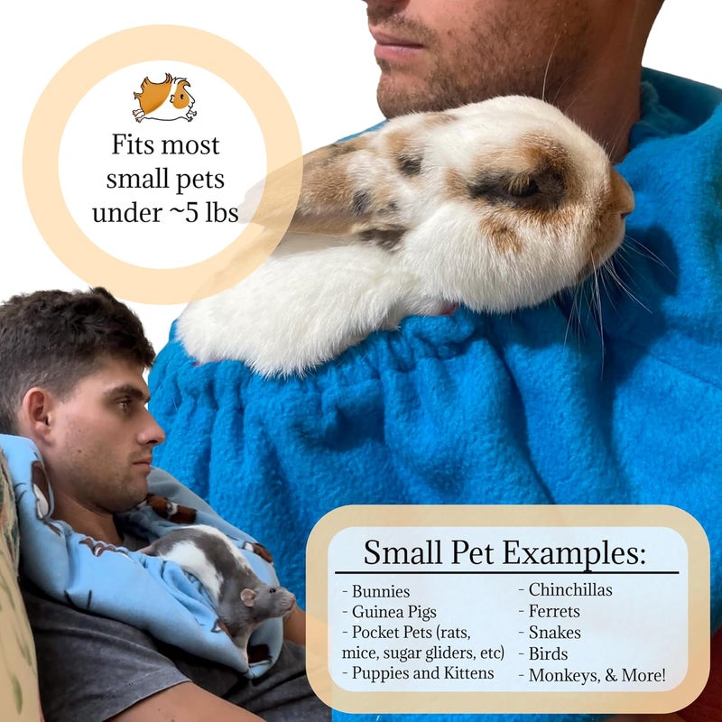Handmade Bonding Scarf for Small Pets | Perfect for Guinea Pigs, Rats, Chinchillas, Hedgehogs, Ferrets, Puppies, Kittens, & More! (Orange Tiedye) - Image 3